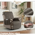 thumbnail image 5 of Timeles 100% Waterproof Recliner Covers, Velvet Recliner Chair Covers with Pockets, 1 Seat Recliner Sofa Covers for Kids & Pets (1 Seater 23", Chocolate), 5 of 7