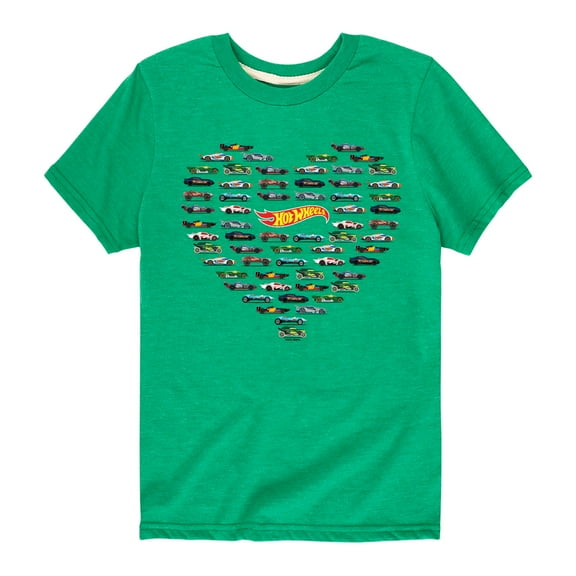 Hot Wheels - Valentine's Hot Wheels Heart - Toddler And Youth Short Sleeve Graphic T-Shirt