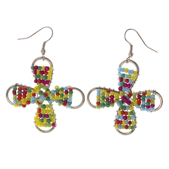 Colorful  Flowers Dangle-Earrings #LQE2318