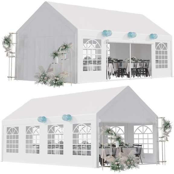 Twister.CK 13x26 FT Party Tent Heavy Duty Wedding Canopy with White Large Roof, Detachable Sidewalls, and 3 Storage Bags, Outdoor Party Canopy for Wedding Parties Events and Camping