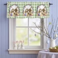 thumbnail image 4 of Valance for Windows,Easter Rabbit Colorful Eggs Chicken Valances Curtain Rod Pocket Valance for Kitchen Bedroom Living Room,Spring Florals Green Lattice Short Curtains Window Treatment 42x12in, 4 of 9