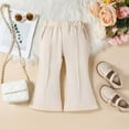 thumbnail image 6 of NAISIBABY Girls Outfit 2-Piece, Sleevless Collar Ruffles Tops with Wide-Leg Pants Summer Wedding Party Clothing Set Beige 6T, 6 of 6