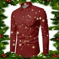 thumbnail image 2 of Mens Christmas Long Sleeve Button Down Shirt Casual Slim Fit Dress Shirts, 2 of 3