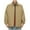 Khaki, variant on Wyobmus Men's Lightweight Bomber Jackets Cozy Loose Flip Collar Workwear Jacket Full Zip Windproof Work Coats Black