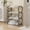 Black, variant on Shoe Rack for Front Door Entrance, 4 Tier Height-Adjustable Metal Shoe Rack, Sturdy Wooden Top and Tiltable Steel Frame Heavy Duty Shoe Organizer for Bathroom,Bedroom,Kitchen,Black