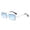 Blue, variant on Square Rimless Sunglasses Tinted Lens Retro Summer Party Rave Shades Glasses - Blue Pink