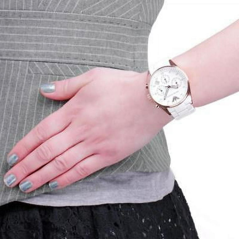 特価!EMPORIO ARMANI Sportivo White Dial Watch AR5920 Emporio Armani AR5920 Women's Sport Watch, White & Rose Gold