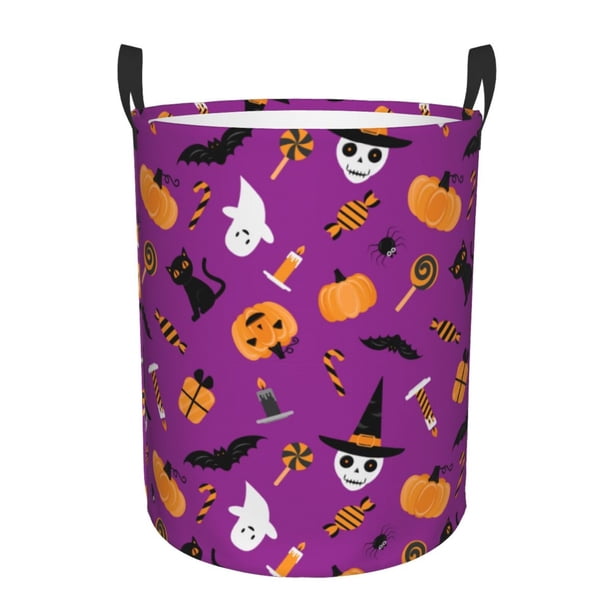 Fotbe Halloween2 Cesto de Ropa con Asas, Cesto Impermeable de Gran Capacidad, Bolsa de Lavado para Dormitorio, Cesto de Ropa con Ruedas y Asas-Medium