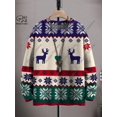 thumbnail image 3 of Suéter feo informal unisex de invierno con impresión 3D, diseño de árbol de Navidad, Papá Noel, copo de nieve, alce y gato, 3 of 5