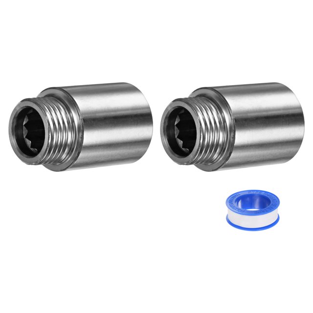 Brazo de extensión para ducha Uxcell, conector de tubería de extensión macho a hembra de acero inoxidable G1/2 1.57"/40mm 3pcs