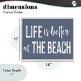 thumbnail image 3 of Life Better At Beach Blue White Framed Giclee Art, design by Lettered and Lined, 3 of 9