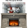 thumbnail image 4 of OKD Farmhouse Fireplace TV Stand up to 70", Entertainment Center with 23" Fireplace & Open Storage Shelves for Living Room, Light Rustic Oak, 4 of 8