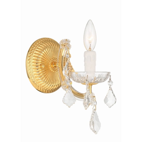 4471-GD-CL-MWP Crystorama Lighting Maria Theresa - 1 Light Wall Mount-11.5 Inches Tall and 6 Inches Wide-Gold Finish-Hand Cut Crystal Type