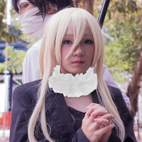 LOLIPPYY Stylish Detachable Lace Fake Collar White Mesh Ruffle for Sweaters Blouses and Costumes