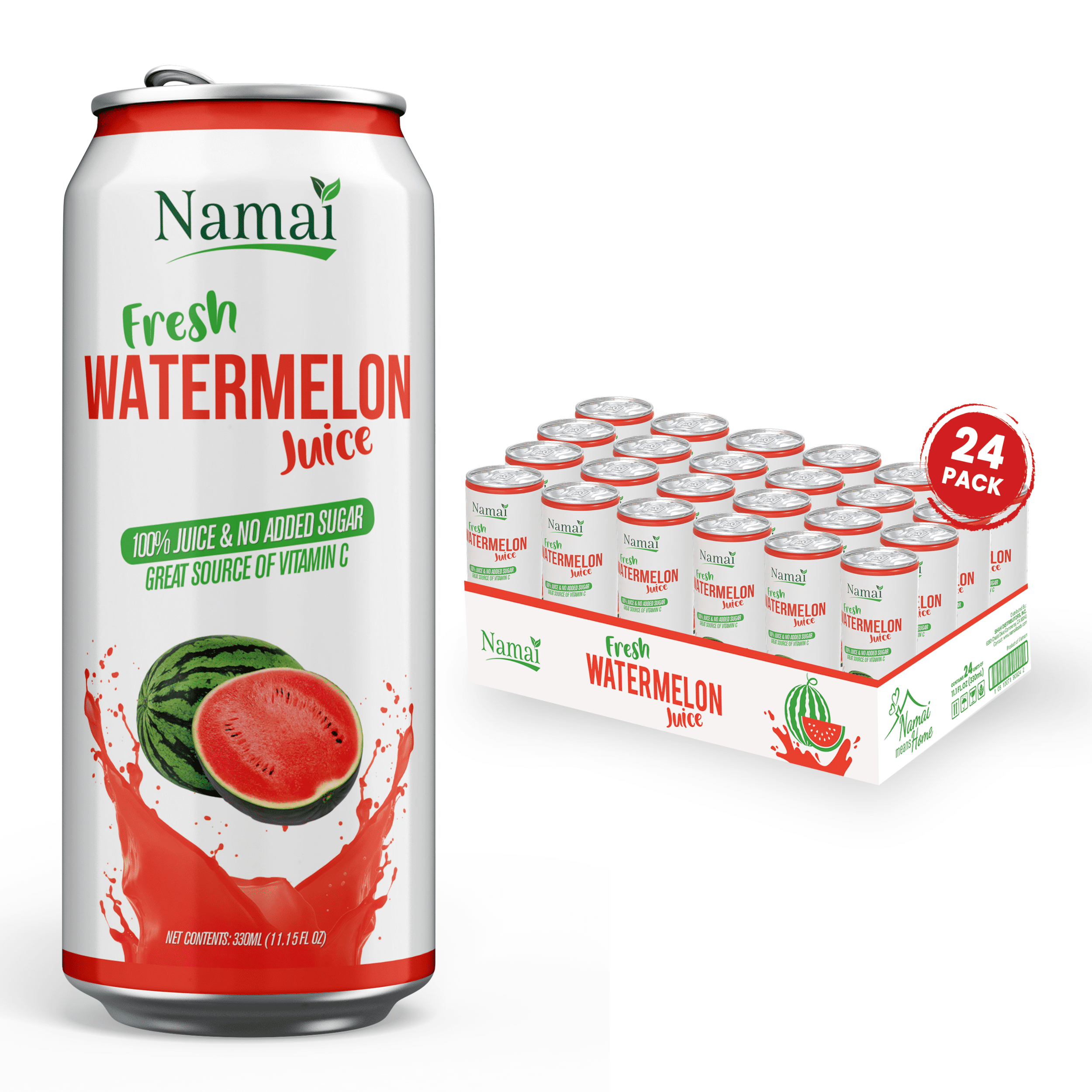Namai Pure Watermelon Juice, All Natural, 10.8 fl oz Can, 24 Count