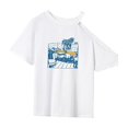 thumbnail image 3 of Camiseta para mujer, disfraz de verano, ropa con cuello redondo, para acampar, oficina, vacaciones M, 3 of 7