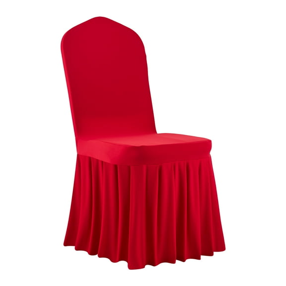 KFFKFF 30 Pcs Red Chair Covers, Polyester Spandex Slipcovers, Stretchable Covers for Weddings, Parties, Dining, and Banquets, Suitable for Chairs Measuring up to 20.08 x 17.72 x 37.4 Inches