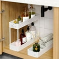 thumbnail image 6 of 3-Tier Rolling Utility Cart, Multi-Functional Storage Trolley for Office, Living Room, Kitchen, Movable Storage Organizer with Wheels,White, 6 of 9