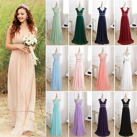 Ever-Pretty Womens Beaded Empire Waist Long Wedding Party Bridesmaid Evening Dresses for Women 86972 Burgundy US4