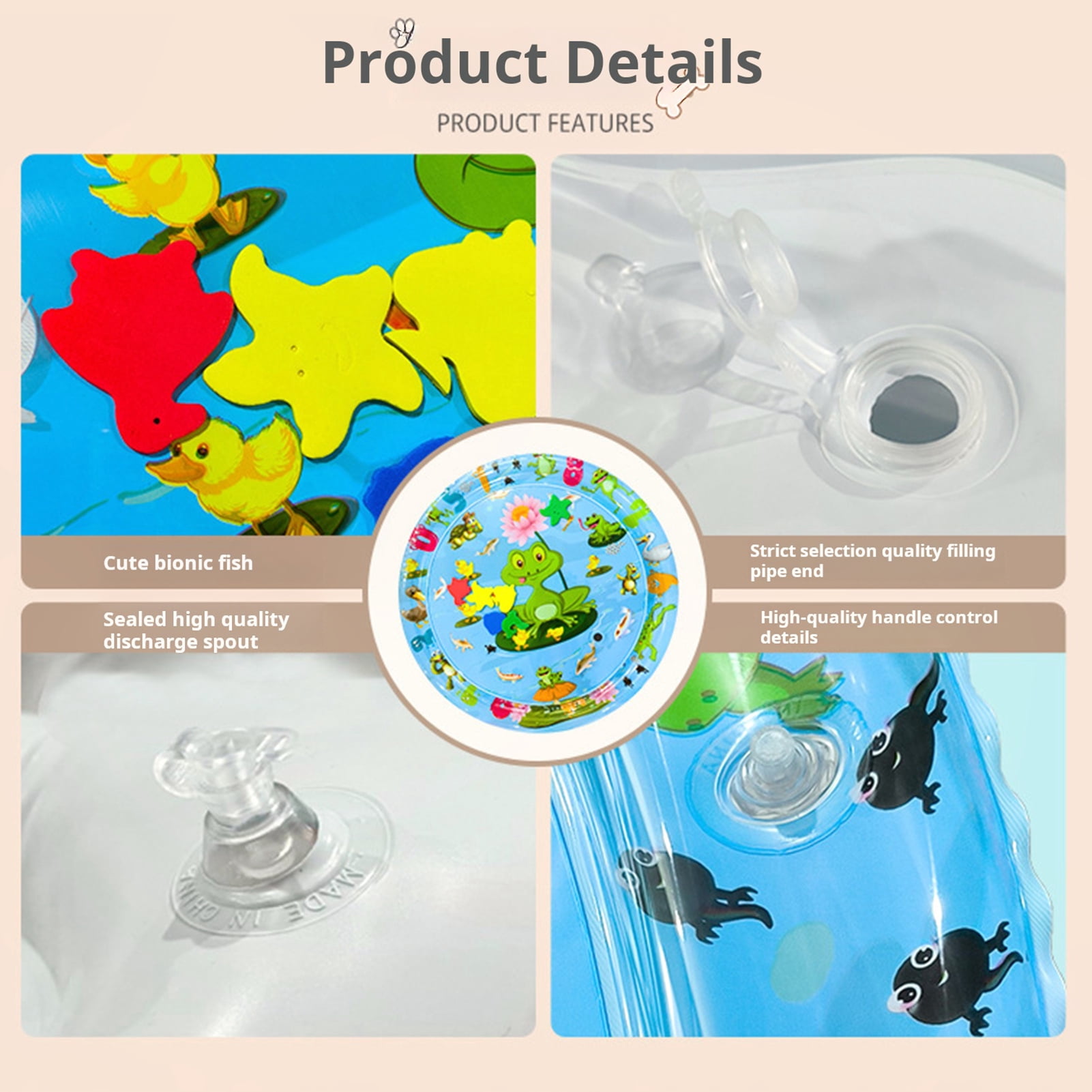 Frogued Cat Play Mat Thickened Water Sensor Pet Play Mat Water Sensing Cooling Mat Toy Interactive Pet Water Sensor Pad (Type A)