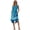 Blue Ocean Palm Tree, variant on Womens Sleeveless Casual Dress with Desert Horse Print, Pleated Sundress for Beach Vacation and Holiday Party Outings