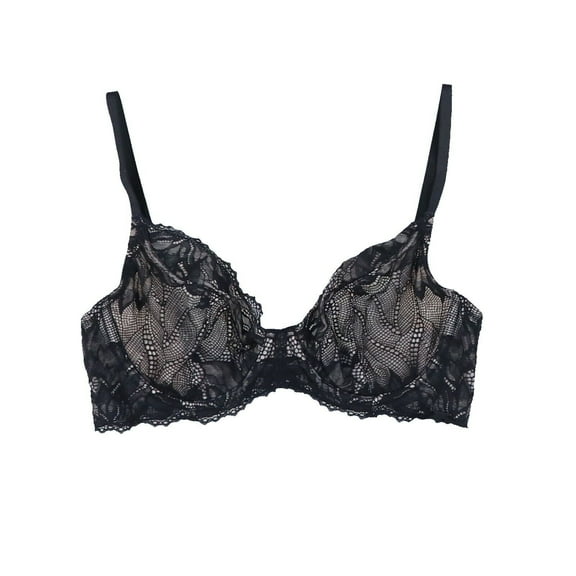 Calvin Klein Women's Bra Unlined Full Coverage Lace Adjustable Black 32 C New