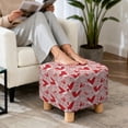 thumbnail image 4 of TSOVTHRID Love Heart Doddle Print Stretch Ottoman Cover Slipcovers Square for Living Room Foot Stool Stretch Covers to Fit Ottoman Foot Rest, with Elastic Band for Valentine's Day Decor, 4 of 7