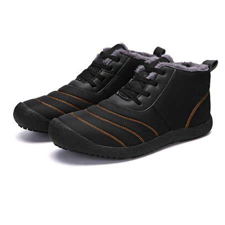 

HRSR 1 Pair Men Snow Boots Warm Shoes Sneaker Anti-slip Waterproof for Winter Outdoor(Black 45)