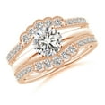 thumbnail image 4 of ANGARA Natural 0.07 Ct. Diamond Fashion Ring in 14K Rose Gold for Women (Ring Size: 5.5), 4 of 11