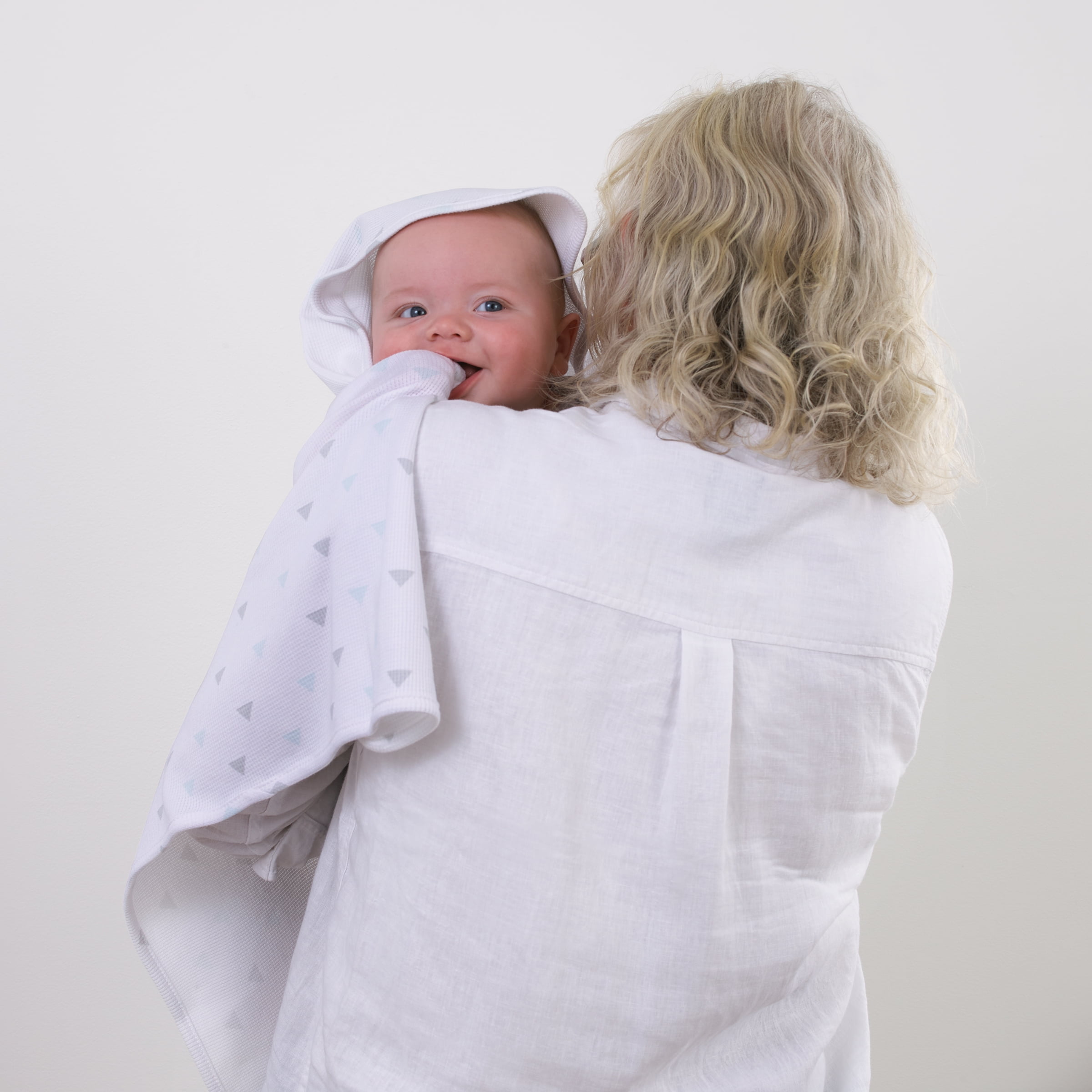Parent's Choice Gray & Aqua Triangle 100% Cotton Thermal Baby Blanket, Infant, Unisex, 2 Pack