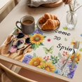 thumbnail image 3 of Spring Dog Placemats Set of 8 Rustic Watercolor Botanical Floral Sunflower Place Mats Indoor Wipeable Table Mats Washable Cloth Dining Table Placemats for Kitchen Holiday Party Home Decor 13x19 Inch, 3 of 9