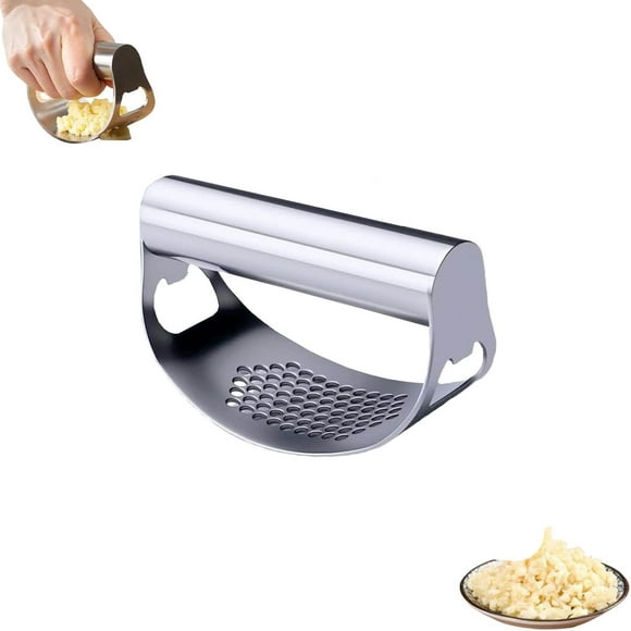 Jiaeri Stainless Steel Garlic Press Rocker Mincer Crusher Manual Kitchen Tool Easy Clean Dishwasher Safe Heavy Duty Garlic Masher Chopper