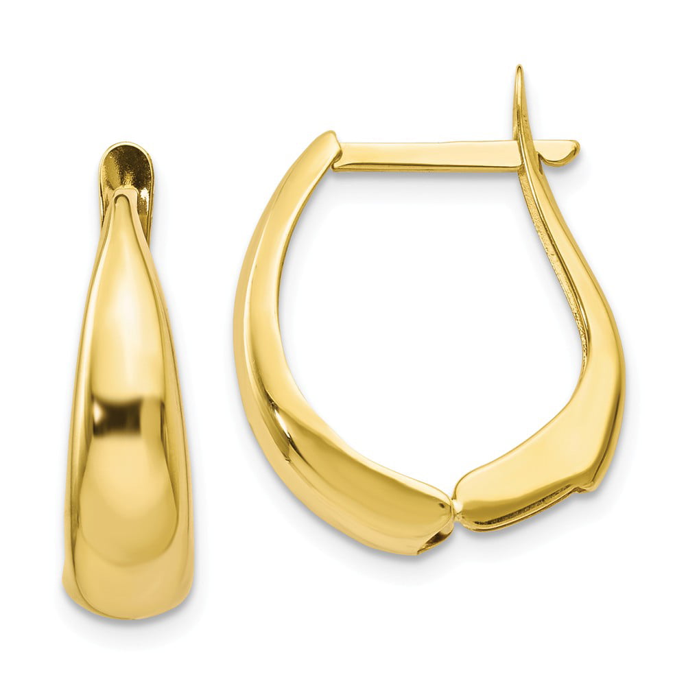 FB Jewels 14K Yellow Gold Cubic Zirconia CZ Dangle Huggie Endless Hoop Womens Earrings 30MM X 7MM 