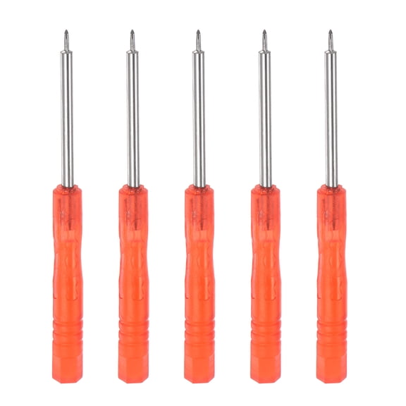 Uxcell Mini Phillips Screwdriver, 1.2mm Cross Head for Electronics Repair, 5 Pack (Red)