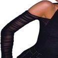 thumbnail image 4 of POINTERTECK Women V-neck Mesh Tops Summer See Through Club Party Crop Tee Shirts, 4 of 6