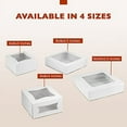 thumbnail image 3 of [25 Pack] Bakery / Pie Box with Window 10x10x2.5" - White Cardboard Packaging for Cupcake, Cookies and Pastry, Restaurant Containers And Personalized Favors, 3 of 8