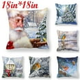 thumbnail image 2 of AFQH Decorative Throw Pillow Cover Christmas Animal Snowman Xmas Cushion Case Square Throw Pillow Case Covers Gift for Sofa Patio Bedroom Decor 18 Inch, 2 of 6