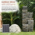 thumbnail image 3 of Alpine Corporation 19" x 16" x 43" Tiered Cascading Fountain with LED Lights, Gray, 3 of 11