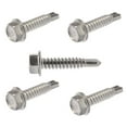 #14 X 4" Hex Washer Head Self-Drilling Tek Screws - Stainless Steel 410, Qty 25