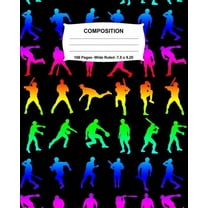 Composition Notebook: Baseball Rainbow Neon Notebook Wide Ruled 100 Pages 7.5 x 9.25, (Paperback)
