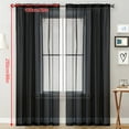 thumbnail image 7 of Gecheer Sheer Curtains Living Room Rod Pocket Window Curtain Panels Bedroom Semi Sheer Voile Curtains Black (39''Wx98''L,2 Panels), 7 of 7