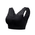 thumbnail image 4 of Ochine Women's T Shirt Bra Wirefree V Neck Bra Lace Trim Underwear Tank Top,Full Cup,M-3XL, 4 of 4