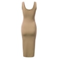 thumbnail image 3 of Doublju Women's Sleeveless Bodycon High Split Tank Midi Dress Shirring Details Dress, 3 of 4