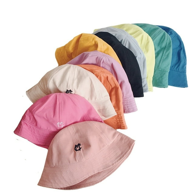 Kids Baby Embroidery Pattern Bucket Hat Summer Fashion Sun Protection Cap Sun Hat for Kids
