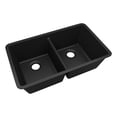 thumbnail image 3 of 32" x 19" Quartz Kitchen Sink, 50/50 Double Bowl Sink, Drop-in Sink, Undermount Sink, Granite Kitchen Sink, Black Kitchen Sink, Lexicon Platinum LP-5050-K-SO, 3 of 9