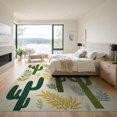 thumbnail image 3 of ODIKA Botanical Abstract Contemporary Grid Forest Sunset Monstera Round Low Profile Flatwoven for Great Room, Indoor Open Concept, Large Living, 3 of 7