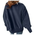 thumbnail image 6 of Ediodpoh Womens Casual Crew Neck Splicing Design Loose Hoodless Pullover Top Womens Sweatshirts Navy L, 6 of 9