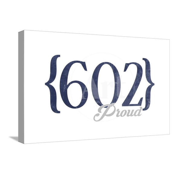 Phoenix, Arizona  602 Area Code Blue, Stretched Canvas Wall Art by Lantern Press Sold by Art.Com