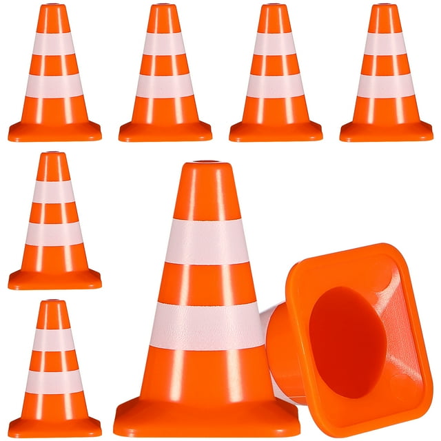 7 Pcs Miniature Traffic Cones Road Construction Cones Kids Plastic