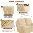 thumbnail image 4 of Lapalife 6-Pieces Recliner Sofa Covers Velvet Stretch Reclining Couch Covers for 3 Cushion Recliner Sofa Slipcovers, Beige, 4 of 9